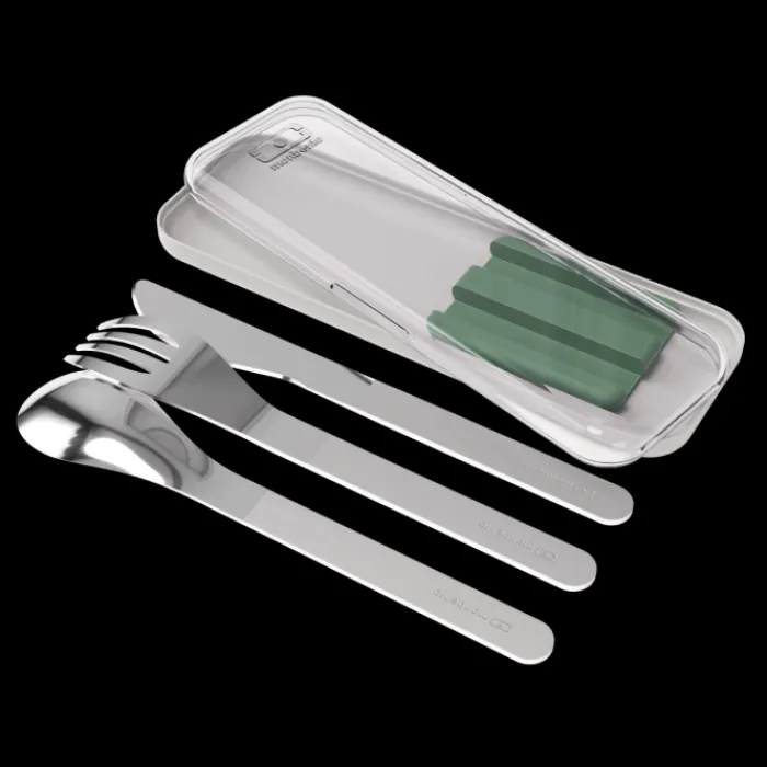 Monbento Metal Cutlery>MB Slim Box green Natural