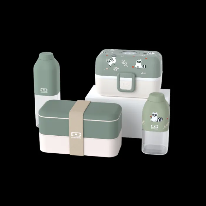 Monbento More Than 70 € | Sets Parents / Kids>Set lunch boxes parents/kids green