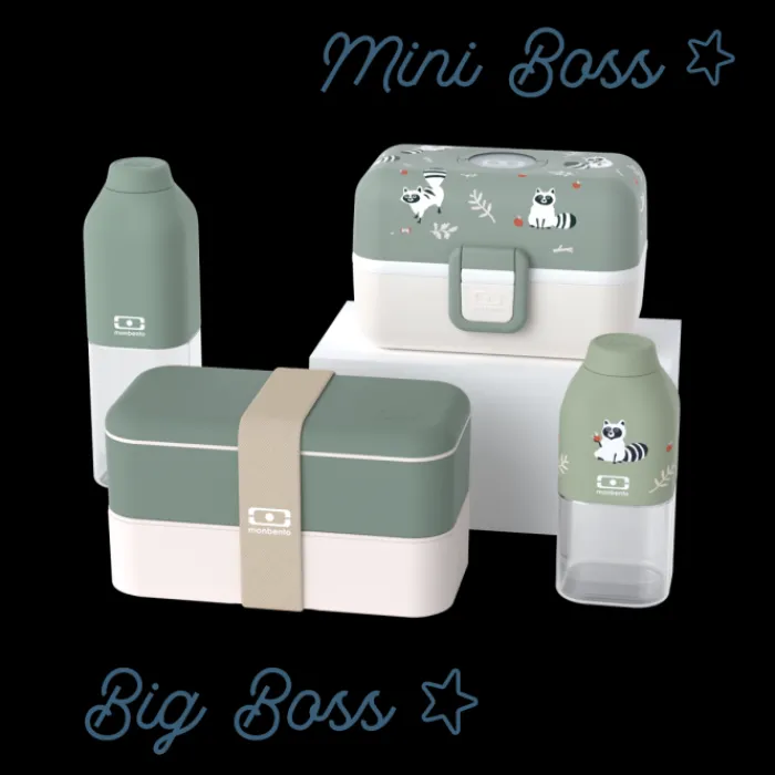 Monbento Sets Parents / Kids | Parents / Kids>Set lunch boxes parents/kids green "Big Boss/Mini Boss"