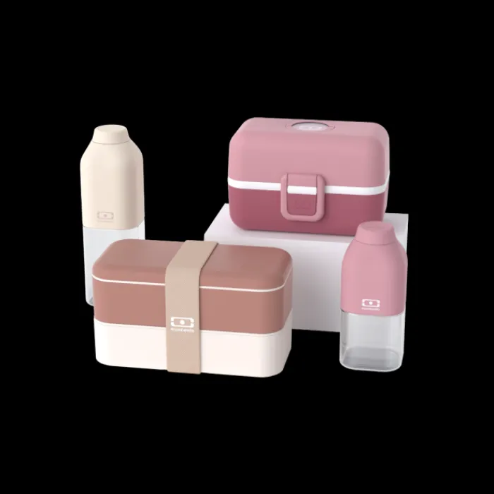 Monbento More Than 70 € | Sets Parents / Kids>Set lunch boxes parents/kids pink