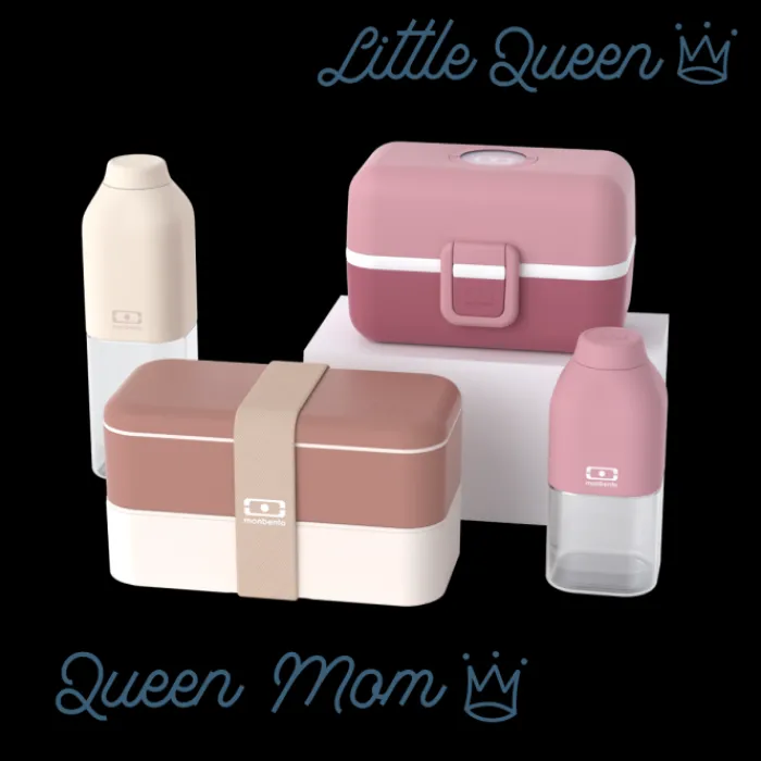 Monbento Sets Parents / Kids | Parents / Kids>Set lunch boxes parents/kids pink "Queen Mom/Little Queen"